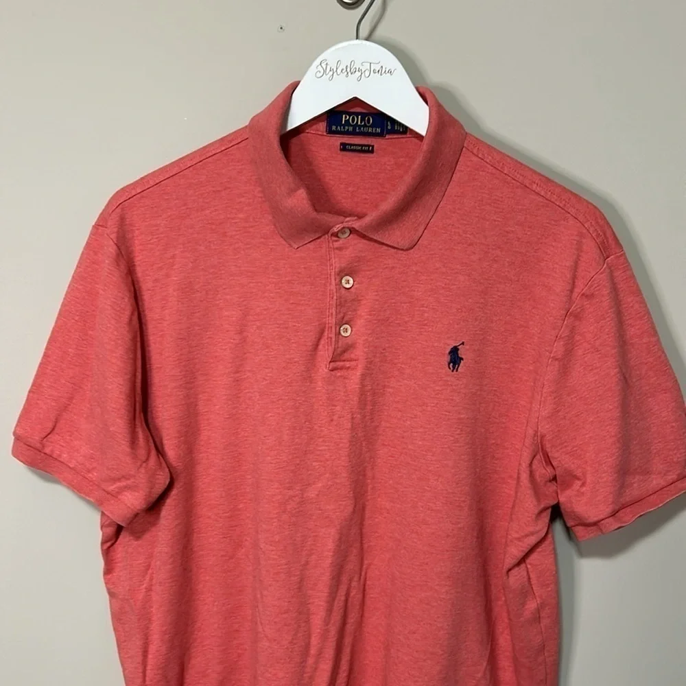 POLO RALPH LAUREN Mens Classic Fit Polo Shirt Red Top Sz L